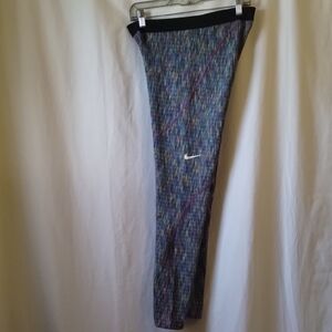 Nike Multicolor Space-Dye Leggings with Black Waistband and White Swoosh